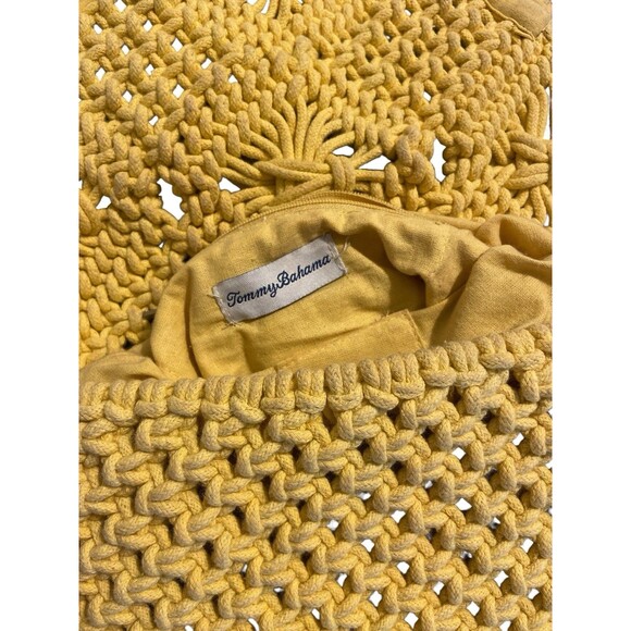 Tommy Bahama Macrame Crossbody Purse Yellow BOHO Bohemian Beach Bag Woven Purse - Picture 8 of 10
